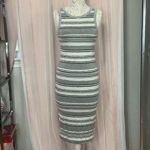 UO Black and White Striped Maxi-Dress